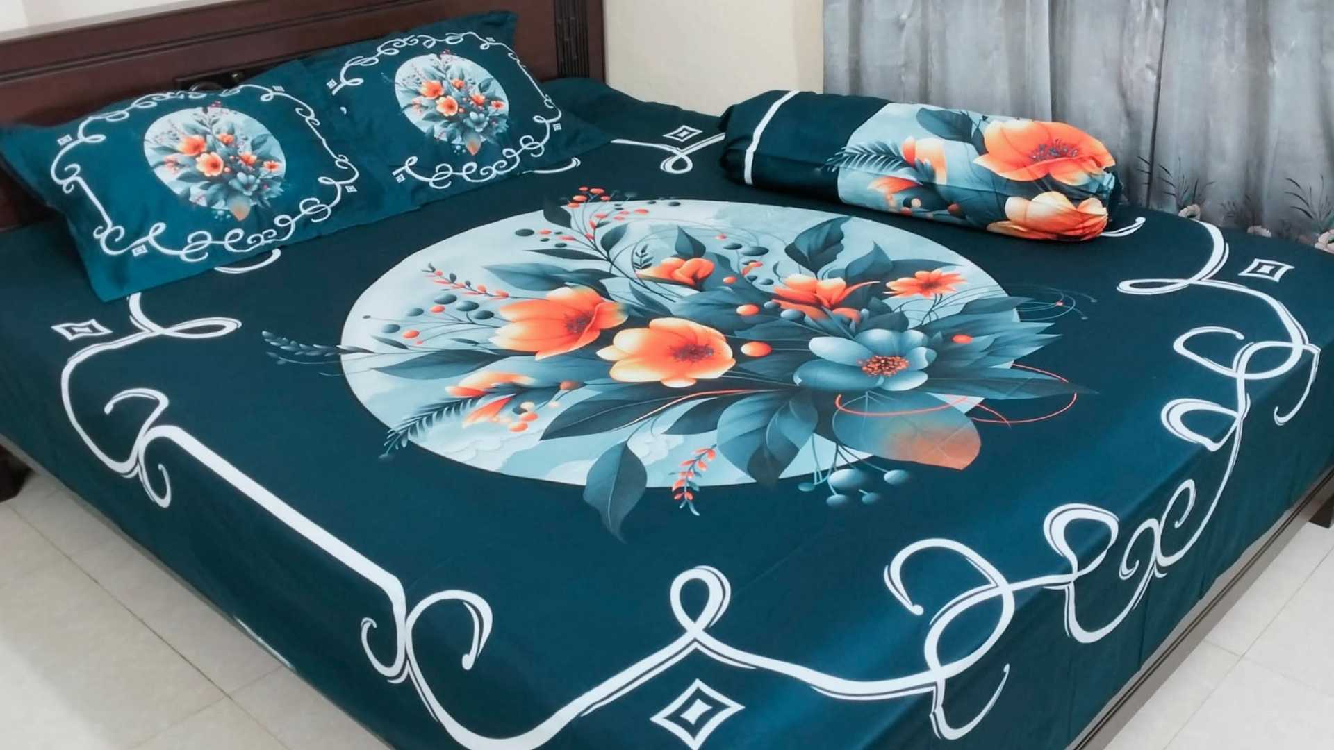 Exclusive 100% Cotton Bed Sheet 7.5 feet by 8 feet