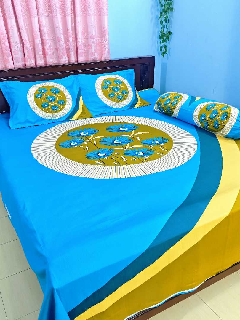 Exclusive 100% Cotton Bed Sheet 7.5 feet by 8 feet